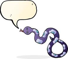 serpiente de dibujos animados con burbujas de discurso vector