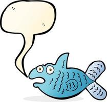 cartoon fish with speech bubble vector