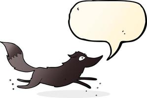 cartoon wolf running with speech bubble vector