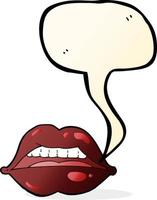 cartoon sexy halloween lips symbol with speech bubble vector