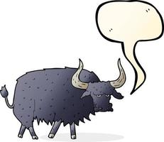 cartoon annoyed hairy ox with speech bubble vector