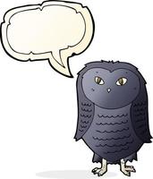 cartoon owl with speech bubble vector