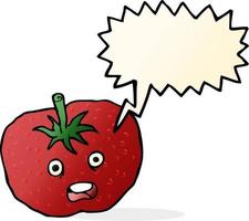 cartoon tomato with speech bubble vector