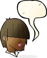 cartoon fashion haircut  with speech bubble vector