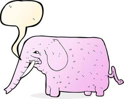 Elefante divertido de dibujos animados con burbujas de discurso vector