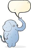 Elefante divertido de dibujos animados con burbujas de discurso vector