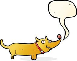 cartoon happy dog with speech bubble vector