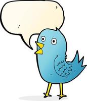 cartoon bluebird with speech bubble vector