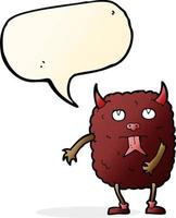 funny cartoon monster with speech bubble vector