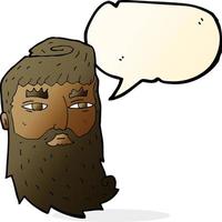 cartoon bearded man with speech bubble vector