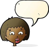 cartoon shocked expression  with speech bubble vector