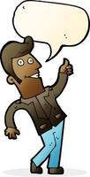 cartoon man giving thumbs up sign with speech bubble vector