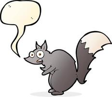 funny startled squirrel cartoon with speech bubble vector