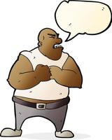 cartoon violent man with speech bubble vector