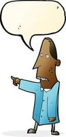 cartoon ugly man pointing with speech bubble vector