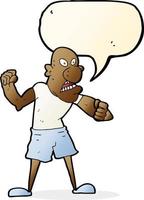 cartoon violent man with speech bubble vector