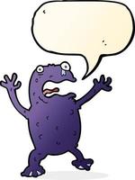 cartoon poisonous frog with speech bubble vector