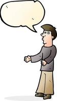 cartoon curious man with speech bubble vector