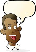 cartoon male face with speech bubble vector