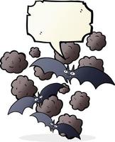 cartoon vampire bats with speech bubble vector