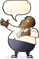 cartoon exasperated middle aged man with speech bubble vector