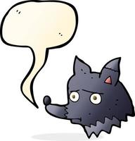 cartoon unhappy dog with speech bubble vector