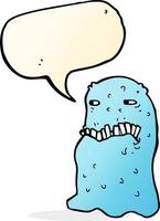 cartoon gross ghost with speech bubble vector