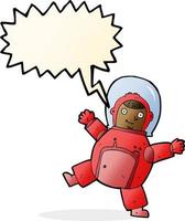 cartoon astronaut with speech bubble vector