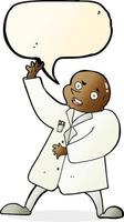 cartoon mad scientist with speech bubble vector