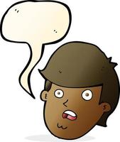 cartoon man with big chin with speech bubble vector