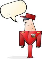 cartoon guard with speech bubble vector