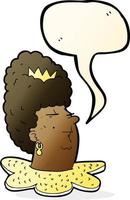 cartoon queen head with speech bubble vector