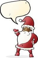 cartoon santa claus with speech bubble vector