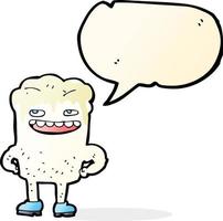 cartoon bad tooth with speech bubble vector