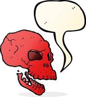 cartoon spooky skull with speech bubble vector