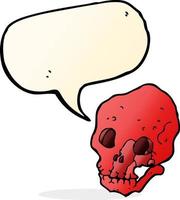 cartoon spooky skull with speech bubble vector