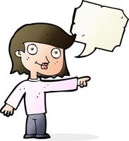 cartoon pointing person with speech bubble vector