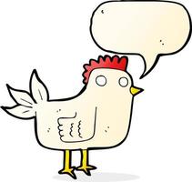 cartoon hen with speech bubble vector