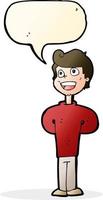 cartoon happy man with speech bubble vector