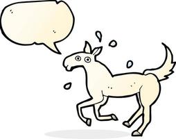 cartoon horse sweating with speech bubble vector