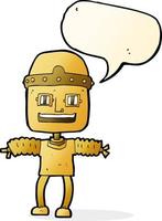 cartoon robot with speech bubble vector