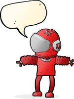 astronauta de dibujos animados con burbujas de discurso vector