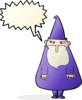 cartoon wizard with speech bubble vector