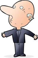 cartoon confused middle aged man vector