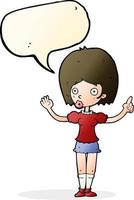 cartoon woman explaining her point with speech bubble vector