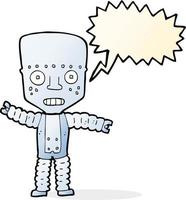 cartoon robot with speech bubble vector