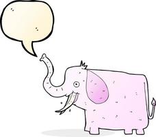 elefante feliz de dibujos animados con burbujas de discurso vector