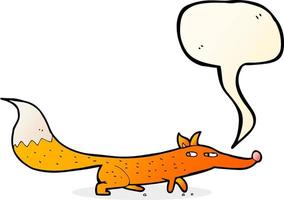 cartoon little fox with speech bubble vector