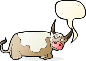 cartoon bull with speech bubble vector