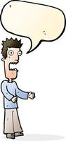 cartoon man freaking out with speech bubble vector